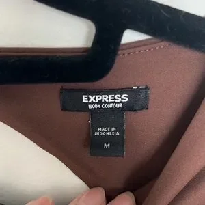 Express | Tops | Express Body Contour Chocolate Brown Short Sleeve ...